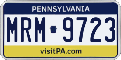 PA license plate MRM9723
