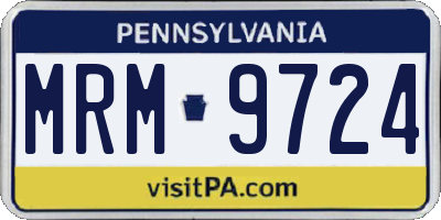 PA license plate MRM9724