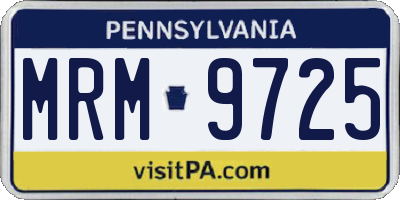 PA license plate MRM9725