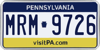PA license plate MRM9726