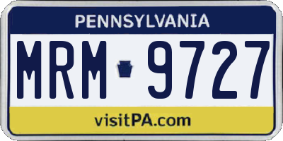 PA license plate MRM9727