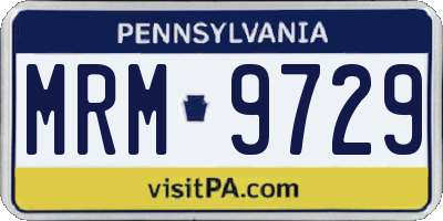 PA license plate MRM9729