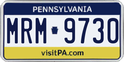 PA license plate MRM9730