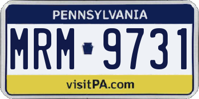 PA license plate MRM9731