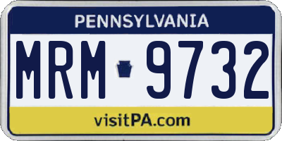 PA license plate MRM9732