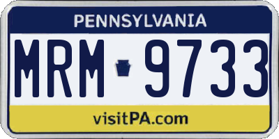 PA license plate MRM9733