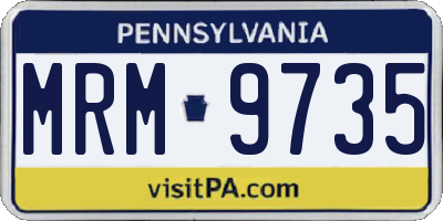 PA license plate MRM9735