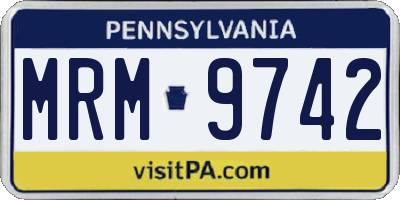 PA license plate MRM9742