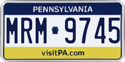 PA license plate MRM9745