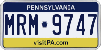 PA license plate MRM9747