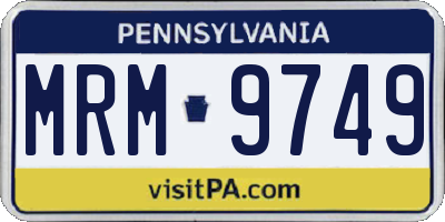 PA license plate MRM9749