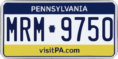 PA license plate MRM9750