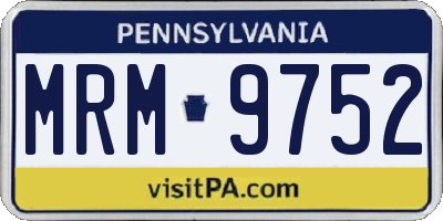 PA license plate MRM9752