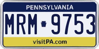 PA license plate MRM9753