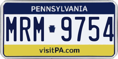 PA license plate MRM9754