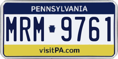 PA license plate MRM9761