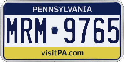 PA license plate MRM9765