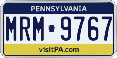 PA license plate MRM9767