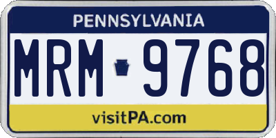 PA license plate MRM9768