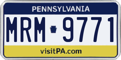 PA license plate MRM9771
