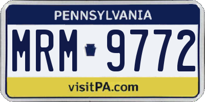 PA license plate MRM9772