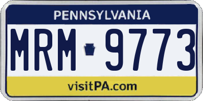 PA license plate MRM9773