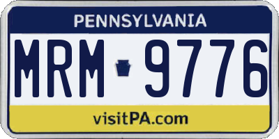PA license plate MRM9776