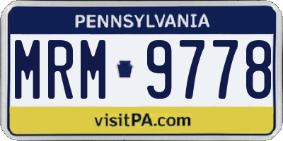 PA license plate MRM9778