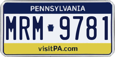PA license plate MRM9781