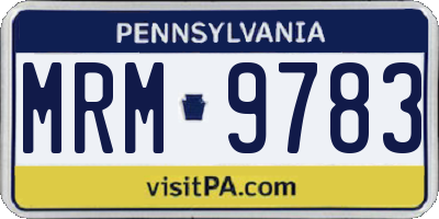 PA license plate MRM9783