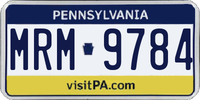 PA license plate MRM9784