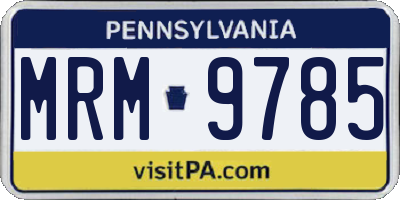 PA license plate MRM9785