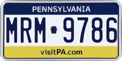 PA license plate MRM9786