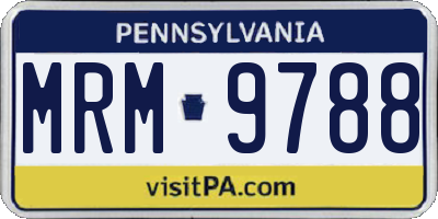PA license plate MRM9788