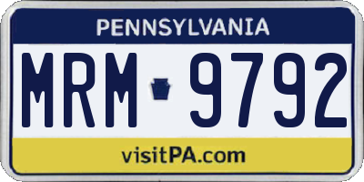 PA license plate MRM9792