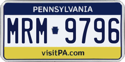 PA license plate MRM9796