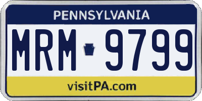 PA license plate MRM9799