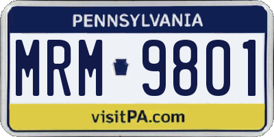 PA license plate MRM9801