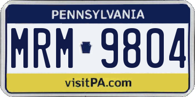 PA license plate MRM9804