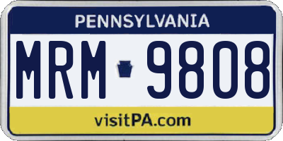 PA license plate MRM9808
