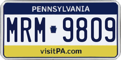PA license plate MRM9809