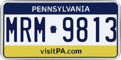 PA license plate MRM9813