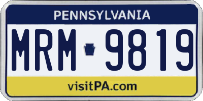 PA license plate MRM9819