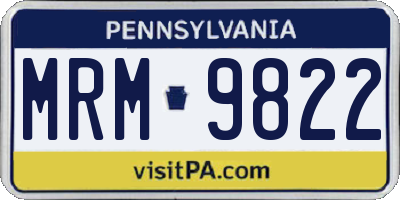 PA license plate MRM9822