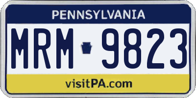 PA license plate MRM9823