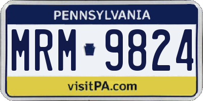 PA license plate MRM9824