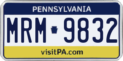 PA license plate MRM9832