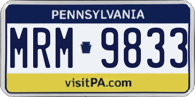 PA license plate MRM9833