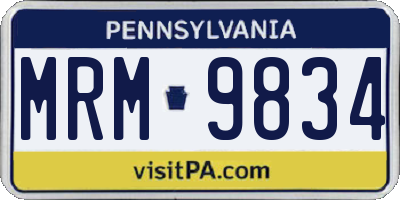 PA license plate MRM9834