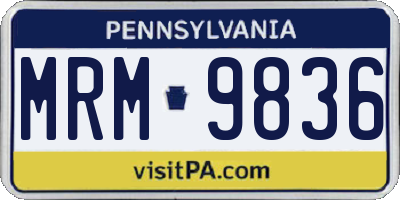 PA license plate MRM9836